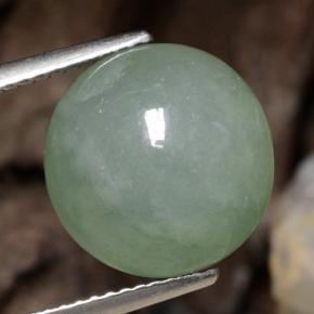 Jadéite Vert clair naturelle Coupe roude, 8.36 ct, Translucide