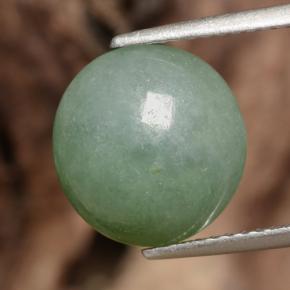 Jadéite vert naturelle coupe roude, 6,35 ct, translucide