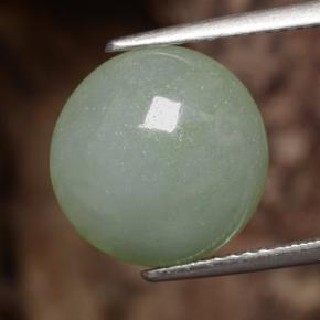 Jadéite vert naturelle coupe roude, 6,29 ct, translucide