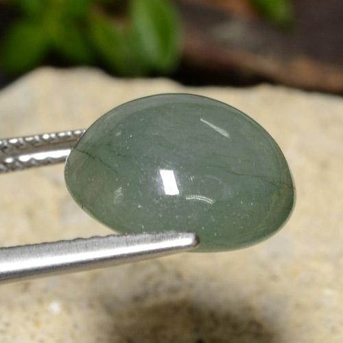 Jadéite Medium Light Green naturelle Coupe roude, 7.62 ct, Translucide