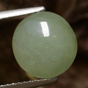 Jadéite Vert chaud naturelle Coupe roude, 4.10 ct, Translucide