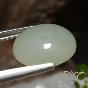 Jadéite Vert clair naturelle ovale, 4.89 ct, Translucide