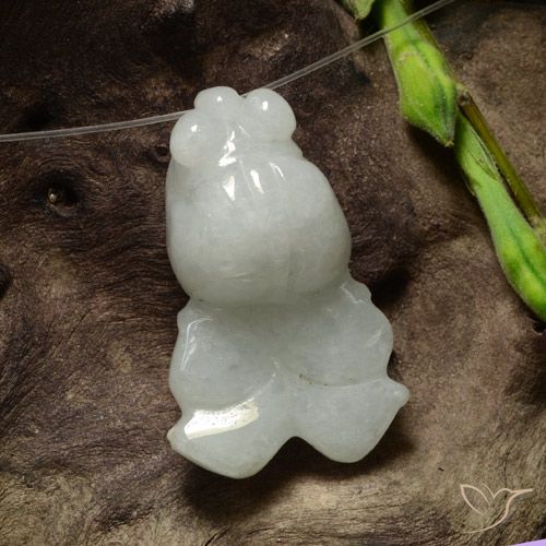 42.70ct Naturel Blanc grisâtre Jadéite, Fantaisie, Translucide