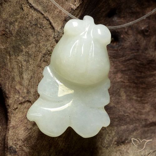 33.53ct Naturel Blanc verdâtre Jadéite, Fantaisie, Translucide