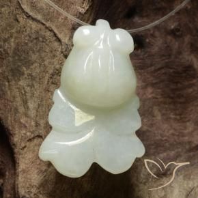 Jadéite Blanc verdâtre naturelle Fantaisie, 33.53 ct, Translucide