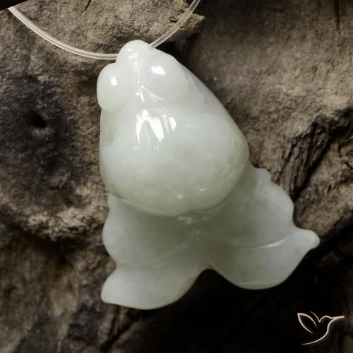39.99ct Naturel Blanc verdâtre Jadéite, Fantaisie, Translucide
