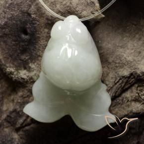 Jadéite Blanc verdâtre naturelle Fantaisie, 39.99 ct, Translucide