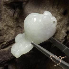 Jadéite Blanc verdâtre naturelle Fantaisie, 39.99 ct, Translucide