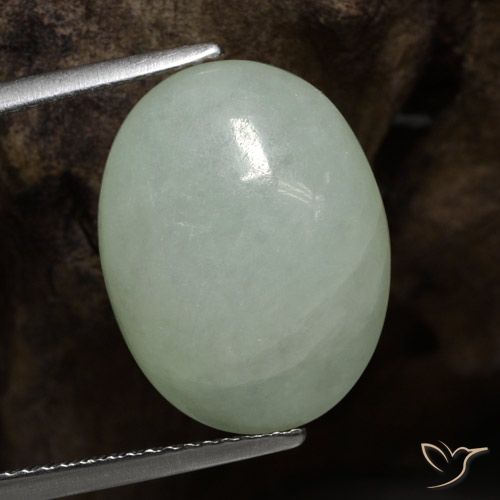 9.67ct Naturel Vert pâle Jadéite, ovale, Translucide