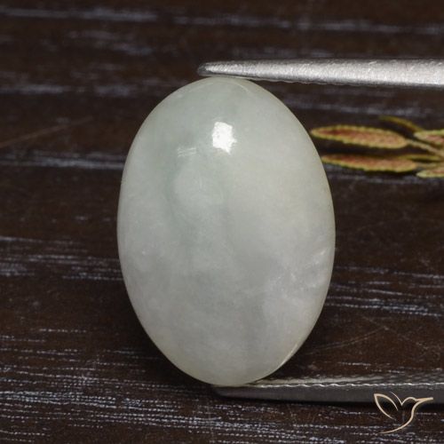 8.63ct Naturel Vert grisâtre Jadéite, ovale, Translucide
