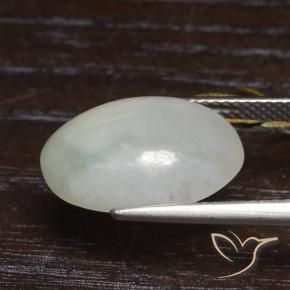 Jadéite Vert grisâtre naturelle ovale, 8.63 ct, Translucide