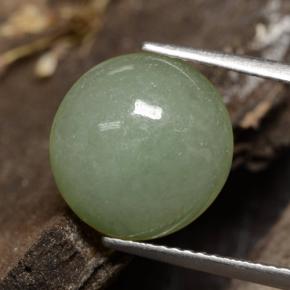 Jadéite vert naturelle coupe ovale, 6,81 ct, translucide