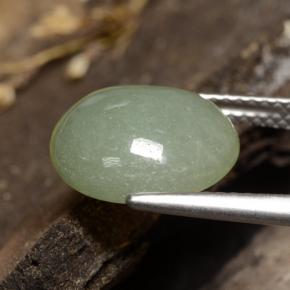 Jadéite vert naturelle coupe ovale, 6,81 ct, translucide