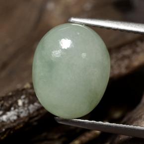 Jadéite vert naturelle coupe ovale, 5,78 ct, translucide