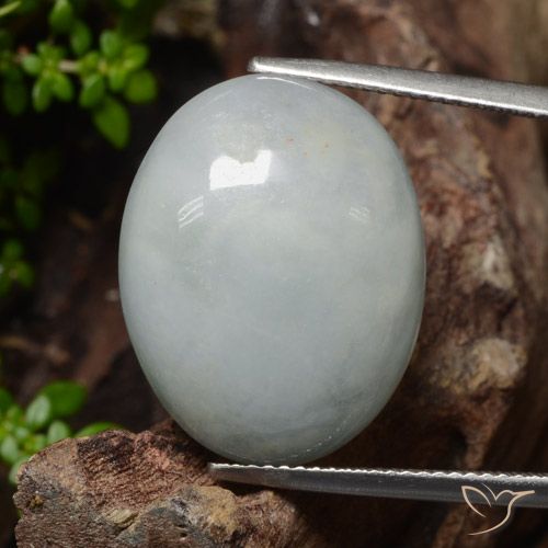 26.59ct Naturel Gris moyen Jadéite, ovale, Translucide