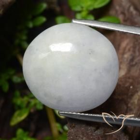 Jadéite Gris léger naturelle ovale, 20.39 ct, Translucide