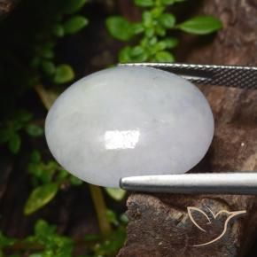 Jadéite Gris léger naturelle ovale, 20.39 ct, Translucide