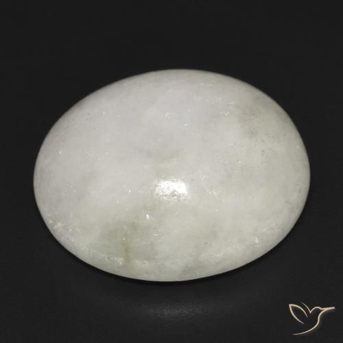 Jadéite Gris léger naturelle ovale, 21.10 ct, Translucide