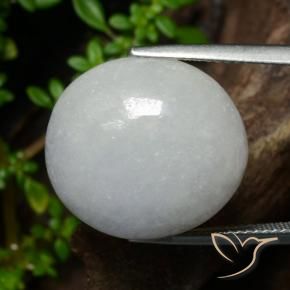 Jadéite Gris léger naturelle ovale, 23.15 ct, Translucide