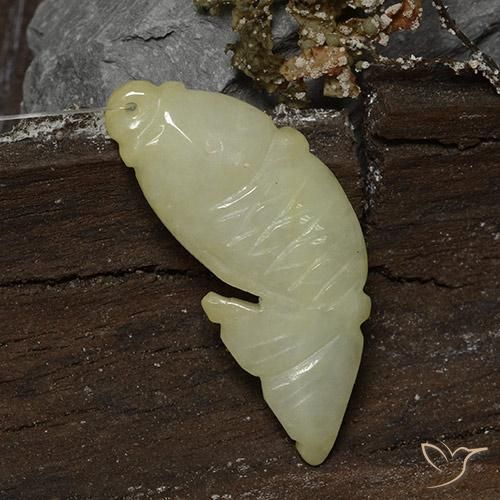 30.43ct Naturel Jaune verdâtre Jadéite, Fantaisie, Translucide