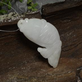 Jadéite blanc naturelle forme fantaisie, 25,96 ct, translucide