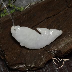 Jadéite blanc naturelle forme fantaisie, 25,47 ct, translucide