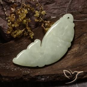 Jadéite Vert grisâtre naturelle Fantaisie, 28.12 ct, Translucide