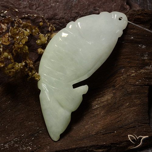 28.99ct Naturel Vert grisâtre Jadéite, Fantaisie, Translucide