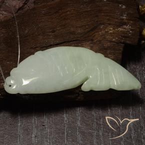 Jadéite Vert grisâtre naturelle Fantaisie, 28.99 ct, Translucide