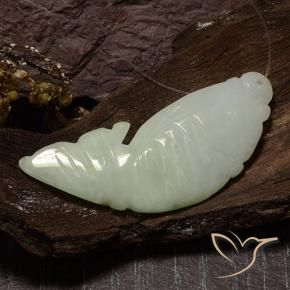 Jadéite Vert grisâtre naturelle Fantaisie, 28.99 ct, Translucide