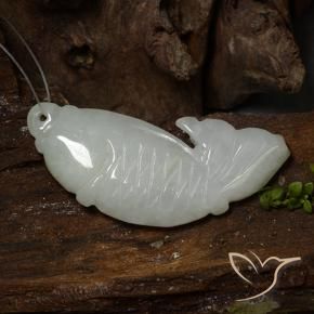 Jadéite Blanc grisâtre naturelle Fantaisie, 34.27 ct, Translucide