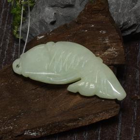 Jadéite vert naturelle forme fantaisie, 30,08 ct, translucide