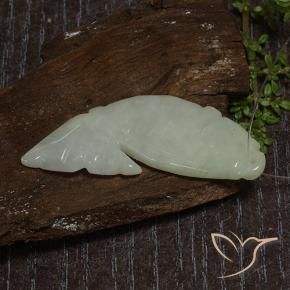 Jadéite Vert grisâtre naturelle Fantaisie, 26.69 ct, Translucide
