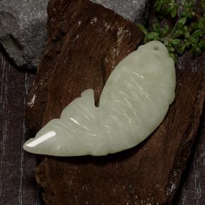 Jadéite Vert clair chaud naturelle Forme fantaisie, 28.14 ct, Translucide