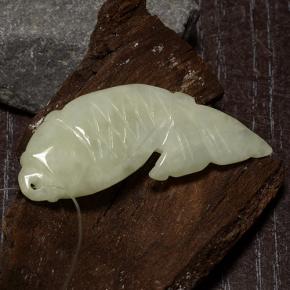 Jadéite Vert clair chaud naturelle Forme fantaisie, 28.14 ct, Translucide