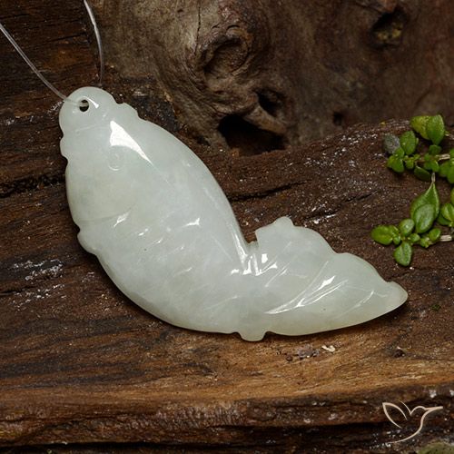 28.92ct Naturel Blanc grisâtre Jadéite, Fantaisie, Translucide