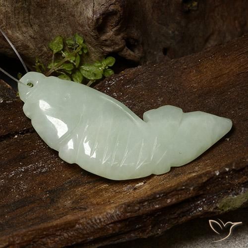 27.95ct Naturel Vert grisâtre Jadéite, Fantaisie, Translucide