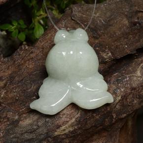 Jadéite blanc naturelle forme fantaisie, 31,75 ct, translucide