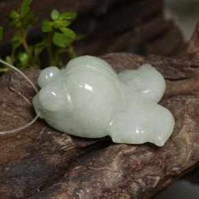Jadéite blanc naturelle forme fantaisie, 31,75 ct, translucide