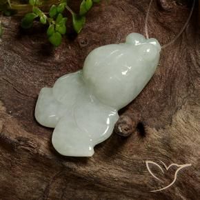 Jadéite Vert jaunâtre léger naturelle Fantaisie, 31.71 ct, Translucide