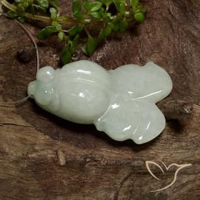 Jadéite Vert jaunâtre léger naturelle Fantaisie, 31.71 ct, Translucide