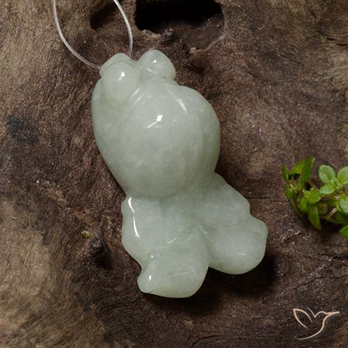 34.80ct Naturel Vert grisâtre Jadéite, Fantaisie, Translucide