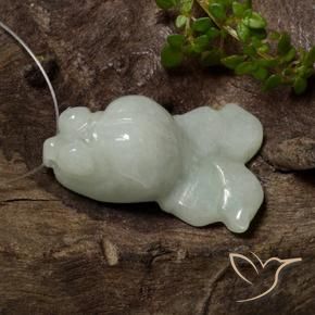 Jadéite Vert grisâtre naturelle Fantaisie, 34.80 ct, Translucide