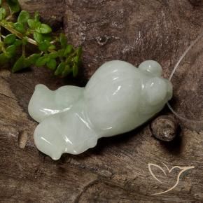 Jadéite Vert grisâtre naturelle Fantaisie, 34.80 ct, Translucide