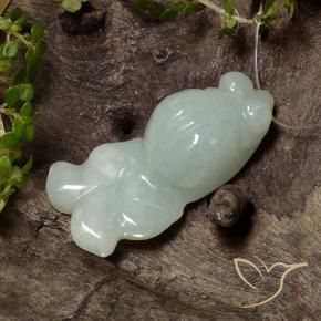 Jadéite Vert gris léger naturelle Fantaisie, 29.15 ct, Translucide