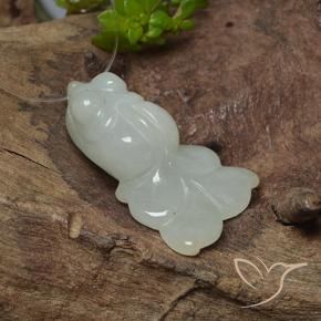 Jadéite Vert grisâtre naturelle Fantaisie, 24.41 ct, Translucide