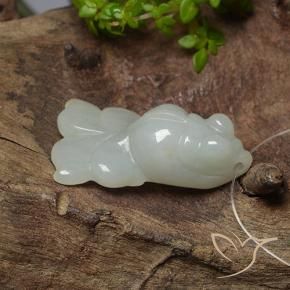 Jadéite Vert grisâtre naturelle Fantaisie, 24.41 ct, Translucide