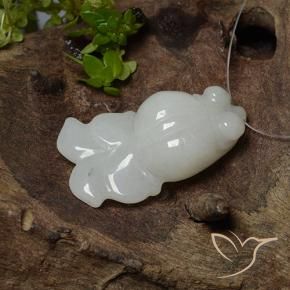 Jadéite Blanc grisâtre naturelle Fantaisie, 29.07 ct, Translucide