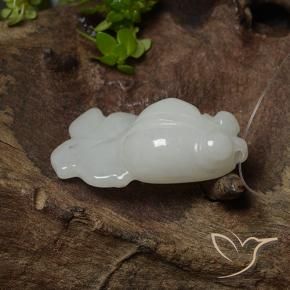 Jadéite Blanc grisâtre naturelle Fantaisie, 29.07 ct, Translucide