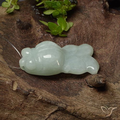 22.80ct Naturel Gris vert Jadéite, Fantaisie, Translucide